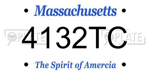 4132TC Massachusetts License Plate