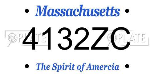 4132ZC Massachusetts License Plate