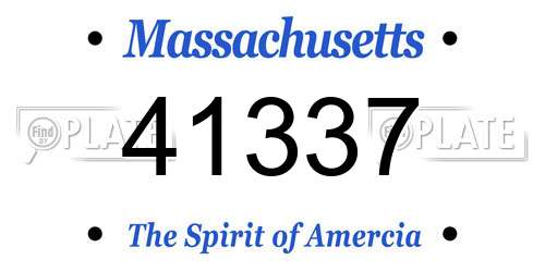 41337 Massachusetts License Plate