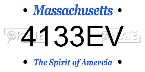 4133EV Massachusetts License Plate