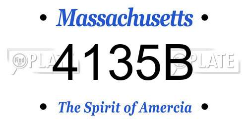 4135B Massachusetts License Plate