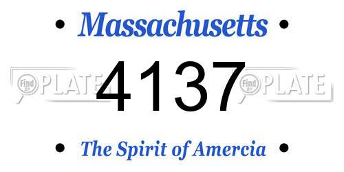 4137 Massachusetts License Plate