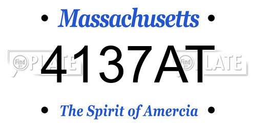 4137AT Massachusetts License Plate