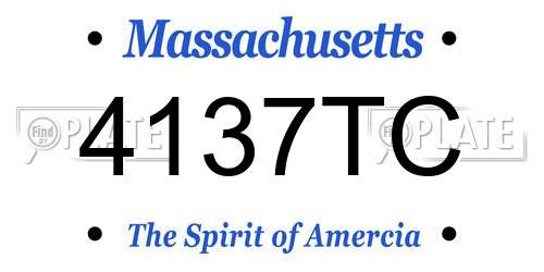 4137TC Massachusetts License Plate