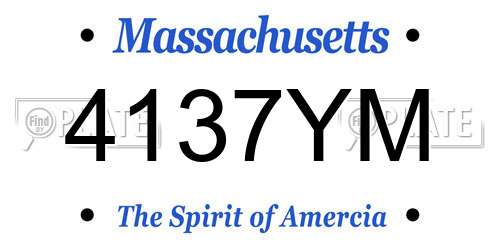 4137YM Massachusetts License Plate