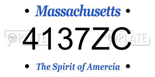 4137ZC Massachusetts License Plate