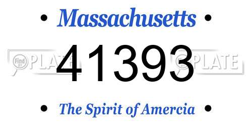 41393 Massachusetts License Plate