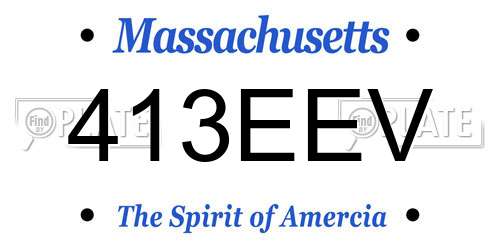 413EEV Massachusetts License Plate