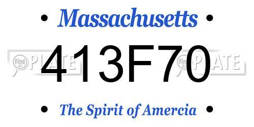 413F70 Massachusetts License Plate