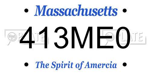 413ME0 Massachusetts License Plate