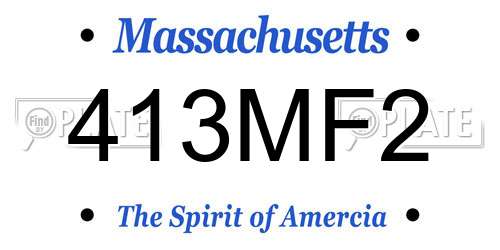 413MF2 Massachusetts License Plate