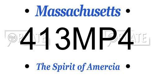 413MP4 Massachusetts License Plate