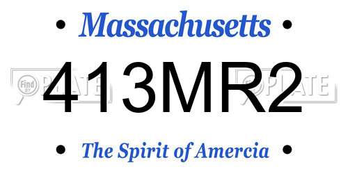 413MR2 Massachusetts License Plate