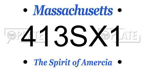 413SX1 Massachusetts License Plate