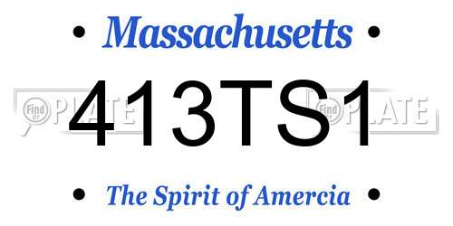413TS1 Massachusetts License Plate