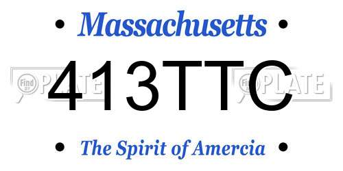 413TTC Massachusetts License Plate