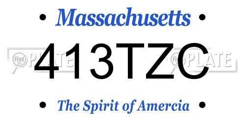 413TZC Massachusetts License Plate