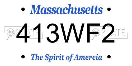 413WF2 Massachusetts License Plate