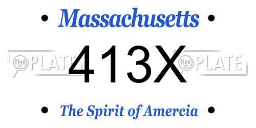 413X Massachusetts License Plate