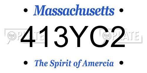 413YC2 Massachusetts License Plate