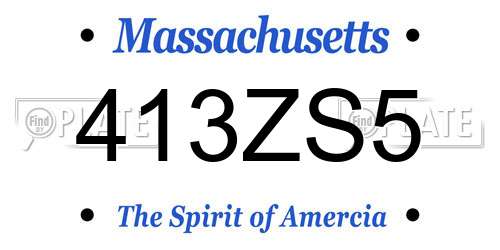 413ZS5 Massachusetts License Plate