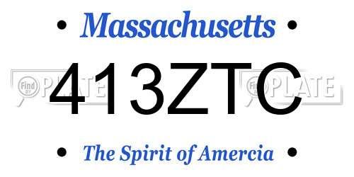413ZTC Massachusetts License Plate