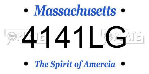 4141LG Massachusetts License Plate