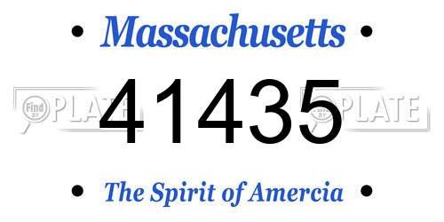 41435 Massachusetts License Plate