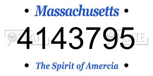 4143795 Massachusetts License Plate