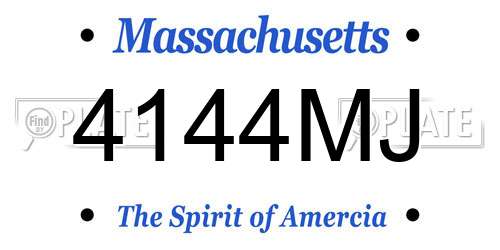 4144MJ Massachusetts License Plate