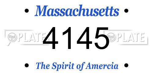 4145 Massachusetts License Plate