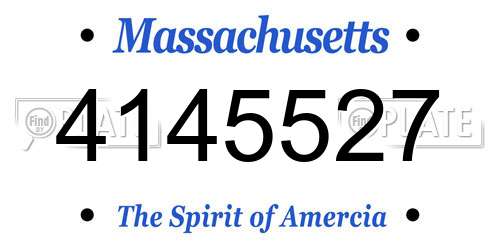4145527 Massachusetts License Plate