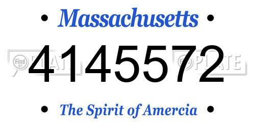 4145572 Massachusetts License Plate