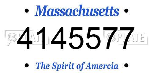 4145577 Massachusetts License Plate