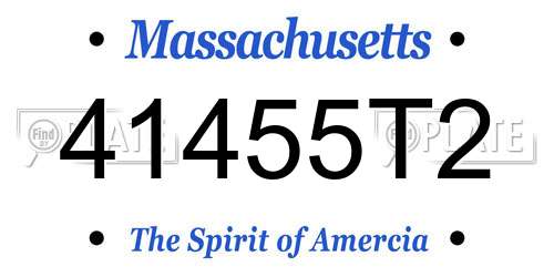 41455T2 Massachusetts License Plate