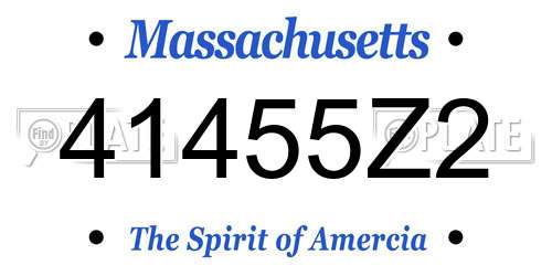 41455Z2 Massachusetts License Plate