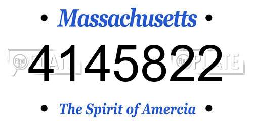 4145822 Massachusetts License Plate