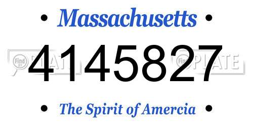 4145827 Massachusetts License Plate
