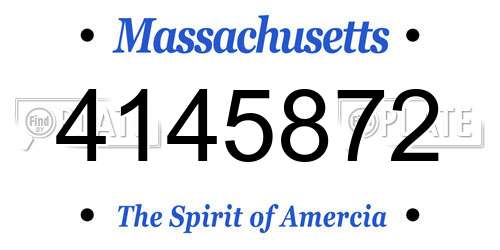 4145872 Massachusetts License Plate