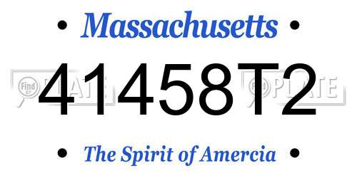 41458T2 Massachusetts License Plate