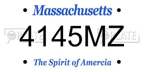 4145MZ Massachusetts License Plate