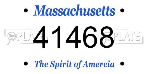 41468 Massachusetts License Plate