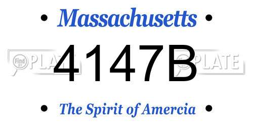 4147B Massachusetts License Plate