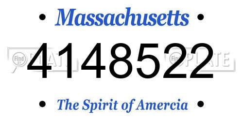 4148522 Massachusetts License Plate
