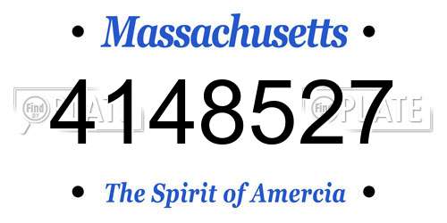 4148527 Massachusetts License Plate