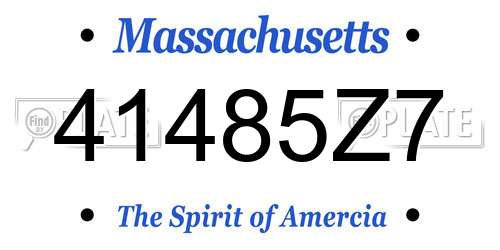 41485Z7 Massachusetts License Plate