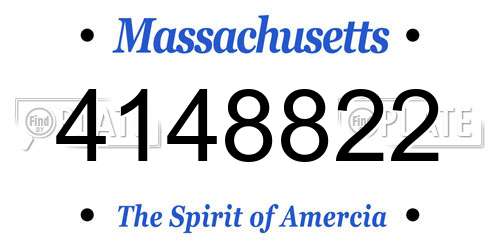 4148822 Massachusetts License Plate