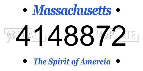 4148872 Massachusetts License Plate