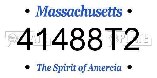 41488T2 Massachusetts License Plate