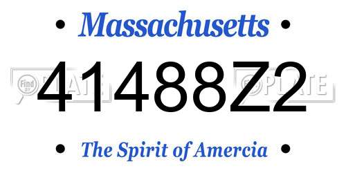 41488Z2 Massachusetts License Plate